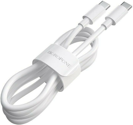 Borofone BX44 USB 2.0 Cable USB-C Male - USB-C 100W PD White 1m