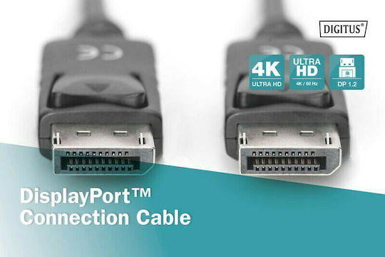 Digitus Кабел DisplayPort мъжки - DisplayPort мъжки 1м Черен (AK-340100-010-S)