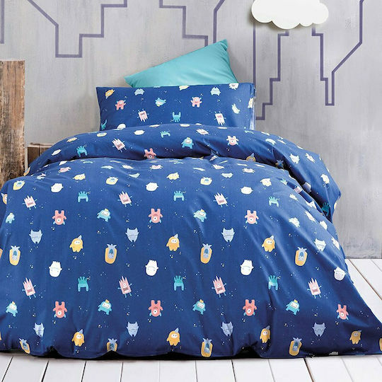 Rythmos Busters Kids Cotton Pillowcase 50x70cm Blue
