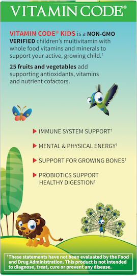 Garden Of Life Vitamin Code Kids Мултивитамин за Енергия Cherry Blueberry 30 жулими таблетки