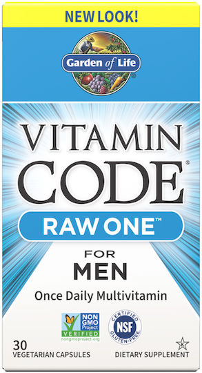 Garden Of Life Vitamin Code Raw One for Men Multivitamin for Energy & Immune System Boost 30 veg. caps