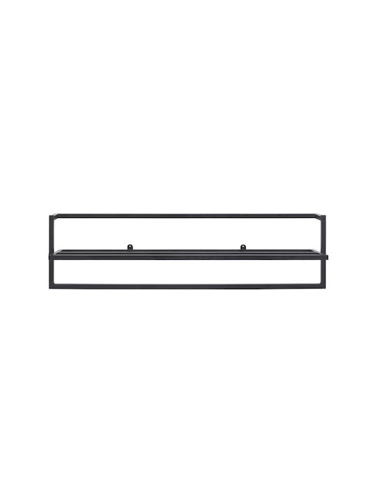 vidaXL Regal-Einheit Badezimmer Dreifach Wandmontage ​95x25cm Schwarz