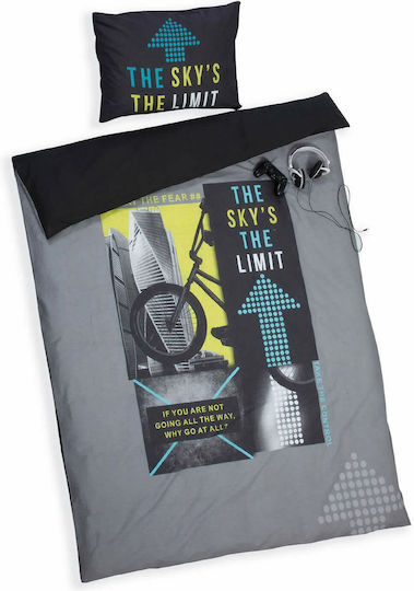 Nef-Nef Homeware Sky Is The Limit Kids Cotton Pillowcase 52x72cm Petrol