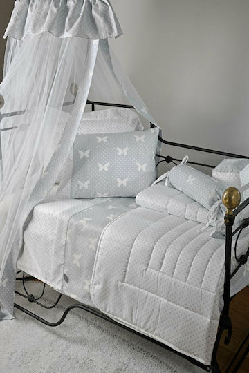 Down Town Home Kinder Kissenbezüge Set Baumwollsatin 52x75cm Light Grey