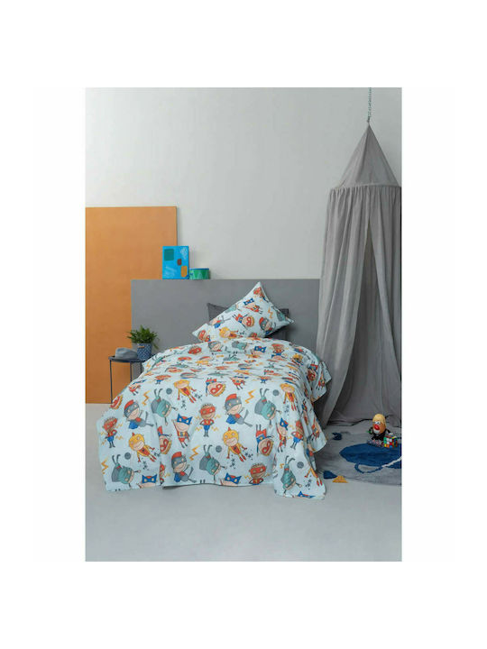 Palamaiki Kids Cotton Pillowcase Set 50x75cm Γαλάζιες