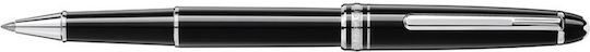 MontBlanc Meisterstuck Pen Rollerball Black with Black Ink Platinum Classique