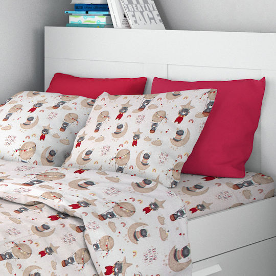 Dimcol Reach the Stars Kids Cotton Pillowcase 50x70cm 190 Beige