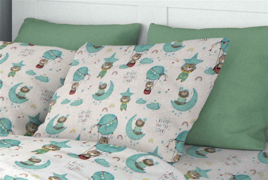 Dimcol Reach the Stars Kids Cotton Pillowcase 50x70cm 192 Green