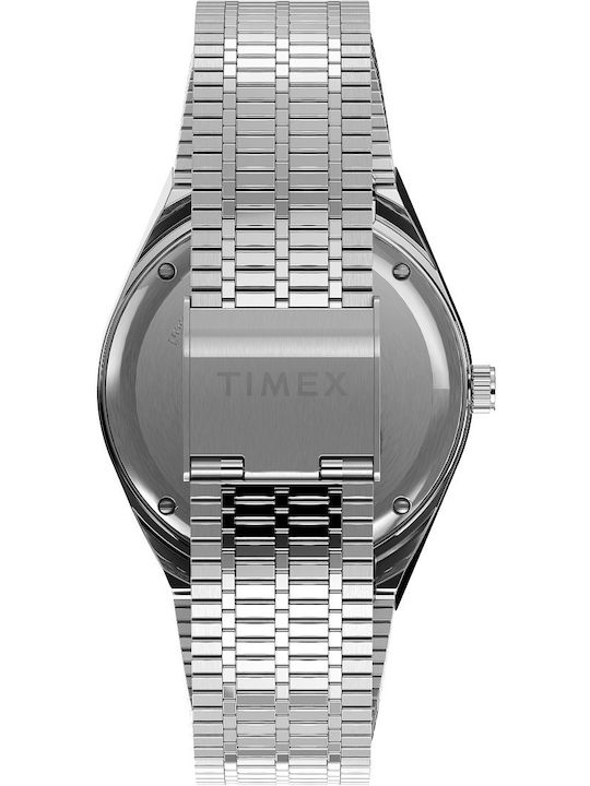 Timex Ανδρικό Ρολόι 38mm Μπαταρίας με Ασημί Μεταλλικό Μπρασελέ