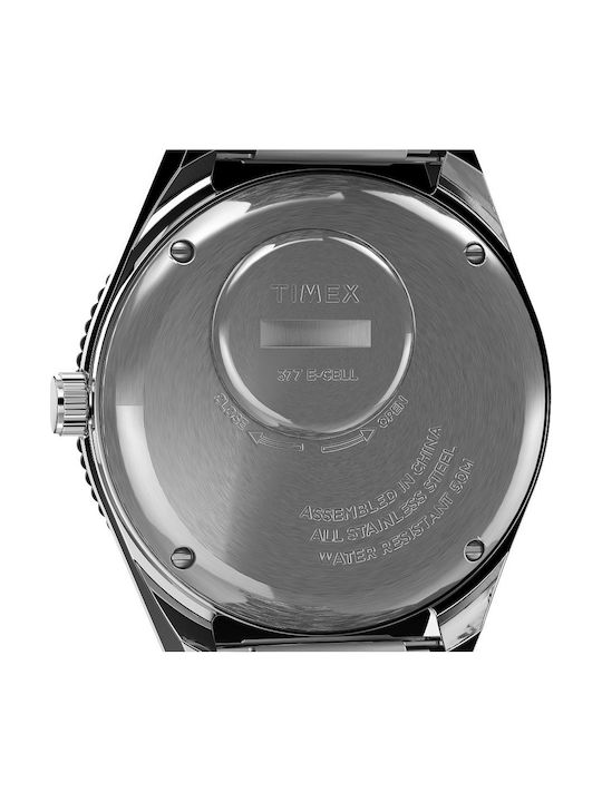 Timex Ανδρικό Ρολόι 38mm Μπαταρίας με Ασημί Μεταλλικό Μπρασελέ