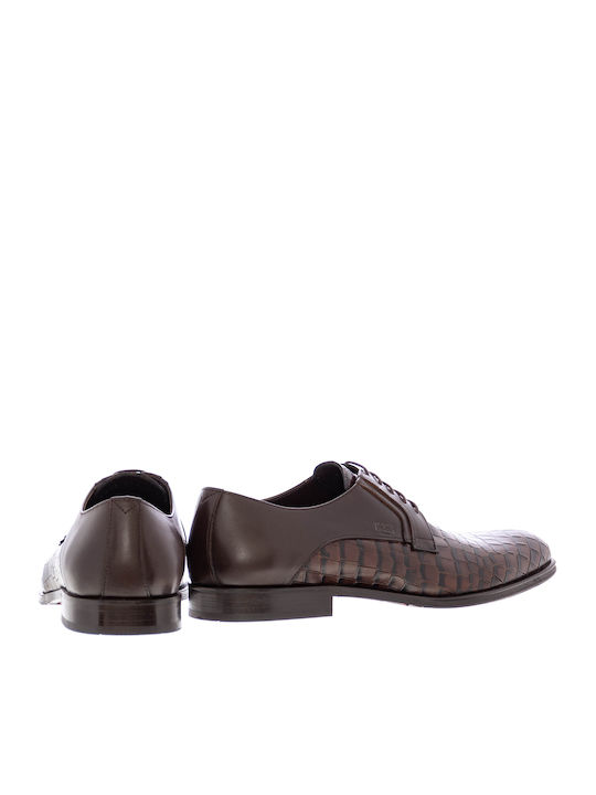 Leder Herrenschuhe Croco Brown
