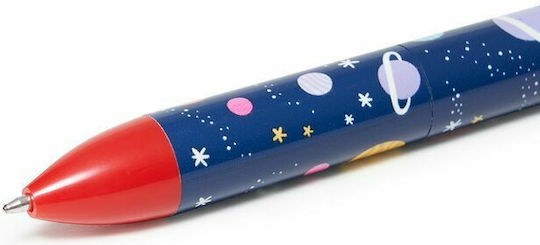 Legami Milano Click Clack Pen Ballpoint 1mm Blue with Multicolour Ink Space