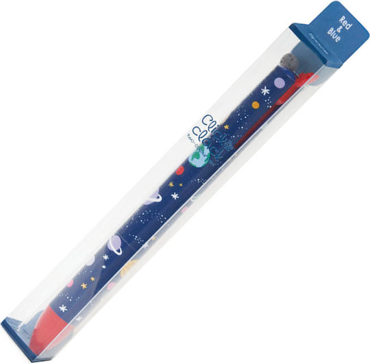 Legami Milano Click Clack Pen Ballpoint 1mm Blue with Multicolour Ink Space