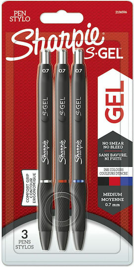 Sharpie S-Gel Στυλό 3τμχ (Διάφορα Χρώματα)