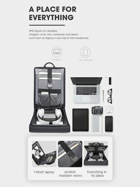 Bange 7252 Waterproof Backpack Backpack for 14" Laptop Black