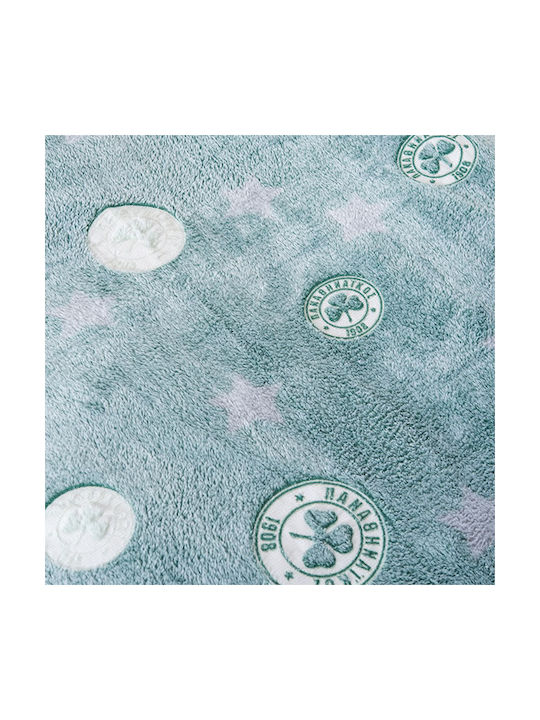 Palamaiki Kids Fleece Blanket Panathinaikos 160x220cm Glow-in-the-Dark Green