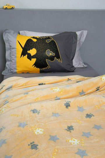 Palamaiki Κουβέρτα Fleece Aek Φωσφορίζουσα Κίτρινη 160x220εκ.