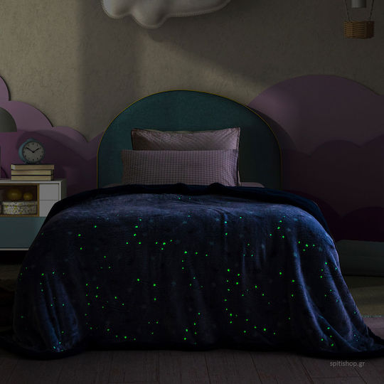 Palamaiki Pătură Catifea Spaceship Fluorescent Gri 160x220 cm