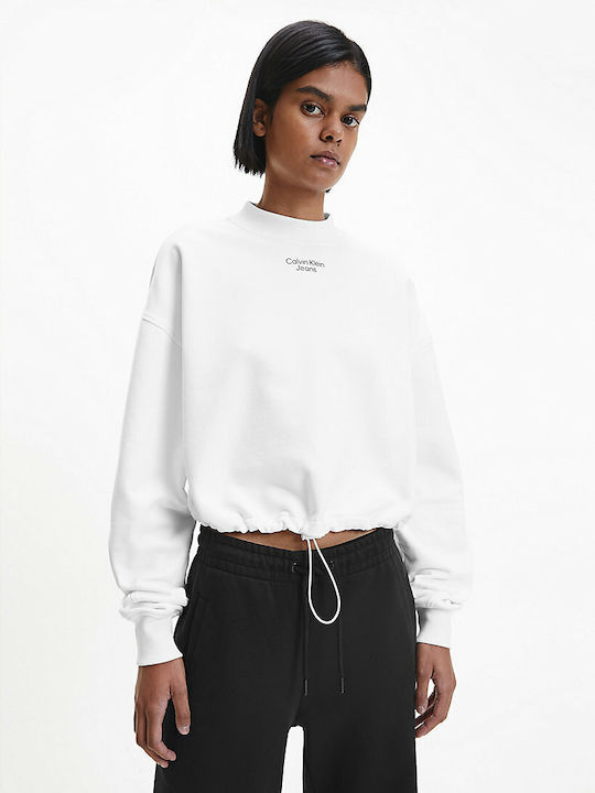 Cropped Γυναικείο Φούτερ Bright White