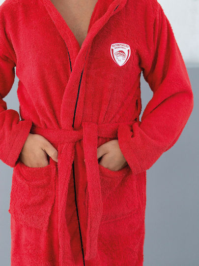 Palamaiki Halat de Baie pentru Copii Olympiacos Young Roșu 9-110372-001 cu Glugă