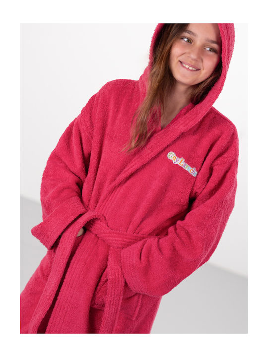 Guy Laroche Kids Hooded Bathrobe Tender Cherry