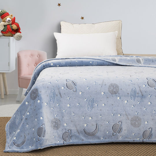 Beauty Home Fleece Fluorescent Light Blue Kids Blanket 160x220cm 6250KB
