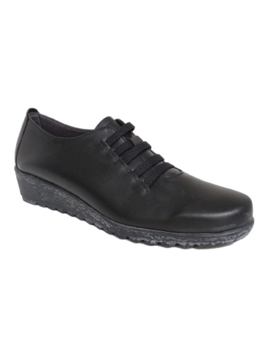 Parex Women's Leather Oxford Shoes Black