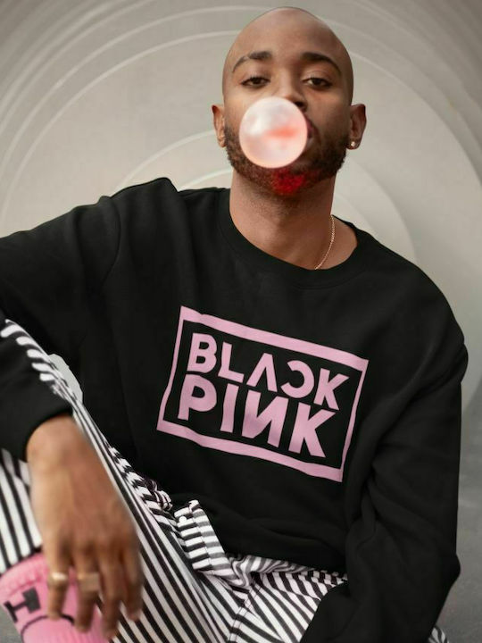 Black Pink Logo Sweatshirt - WHITE