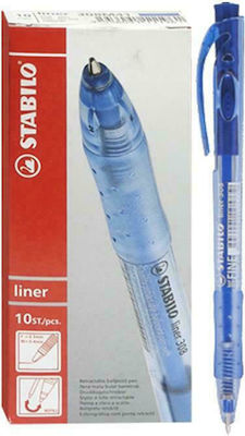 Stabilo Liner 308 Pen Ballpoint 1mm with Blue Ink 10pcs 60/679