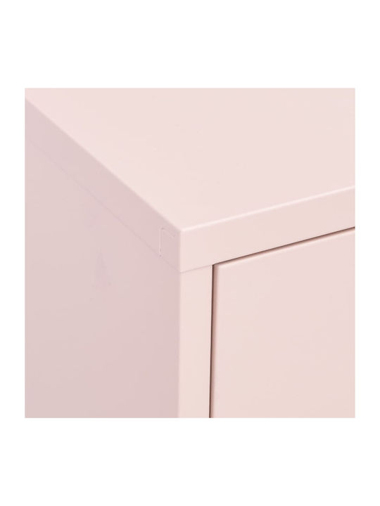 Office Storage Metal Cabinet Pink L80xW35xH101.5cm