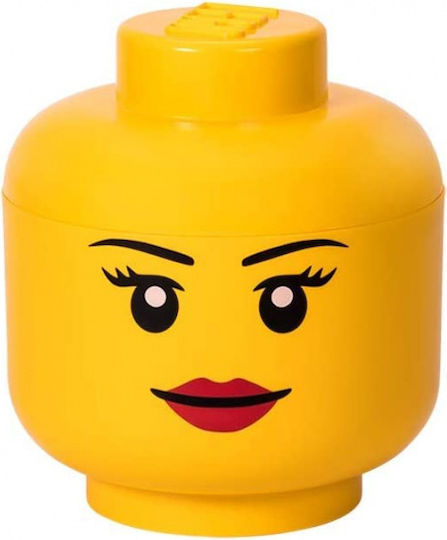 LEGO Children's Storage Box made of Plastic Head Yellow 24x24x27cm 1pcs