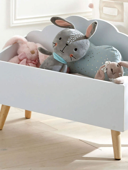 Atmosphera Children's Storage Box made of Wood Cloud White 58x28x45.5cm 1pcs