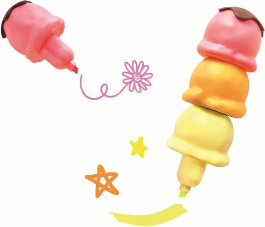 Moses Happy Highlighter Ice Magic Textmarker Mehrfarbig 3Stück (Μiverse Farben)