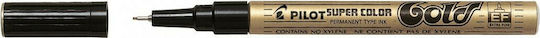 Pilot Super Color Extra Fine Ανεξίτηλος Μαρκαδόρος Χρυσός (Gold) 1mm