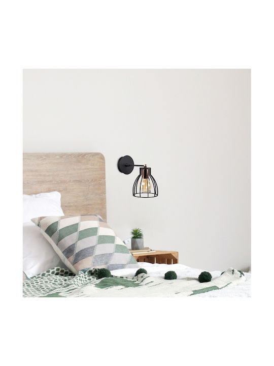 Opviq Vintage Lumină de Perete cu Soclu E27 Negru 15x24cm
