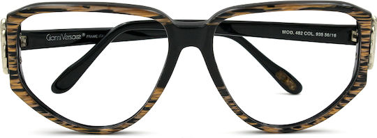 Versace Plastic Eyeglass Frame Brown Tortoise VE482 935