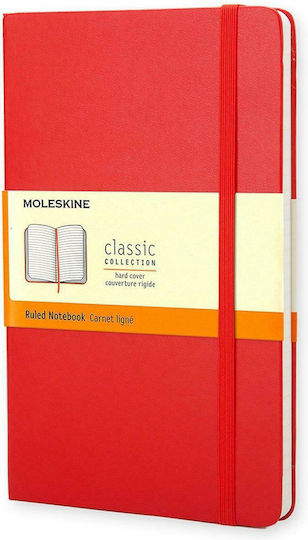 Moleskine Ruled Classic Large Σημειωματάριο A5 240 Φύλλων Ριγέ με Σκληρό Εξώφυλλο και Λάστιχο with ease The