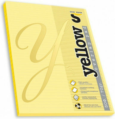 Skag Overlap Notebook Block 50 Sheets A4 Ruled Yellow