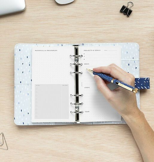 Filofax Personal Ανταλλακτικές Κόλλες A6 56 Φύλλων Ριγέ Λευκές