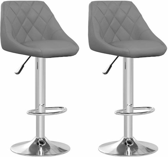 Hocker Bar mit Rückenlehne & Höhenverstellbar Gray 2Stück 44x46x82-103cm