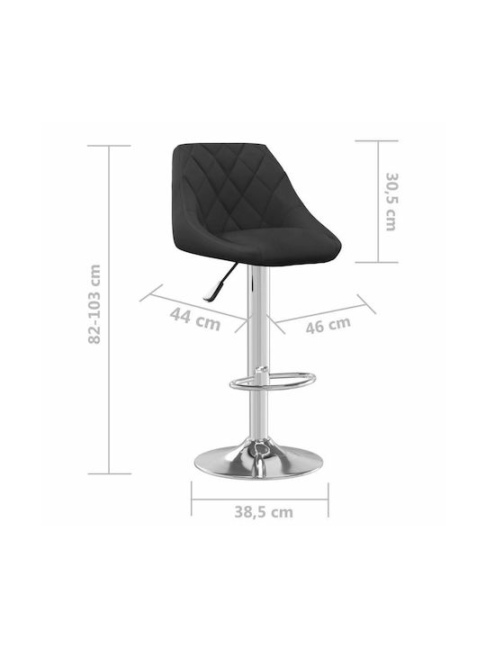 Scaune Bar cu Spătar & Înălțime Reglabilă Negru 2buc 46x44x82-103buc
