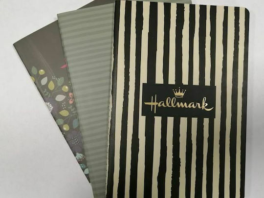 Hallmark Stripes Сет 3 Тетрадки 80 Листа A5 На райета Многоцветен