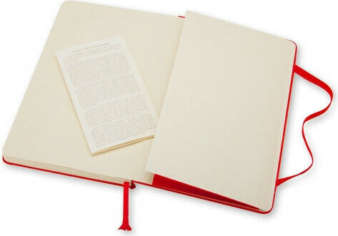 Moleskine Classic Ruled Тетрадка 192 Листа A6 На райета с Ластик Червен