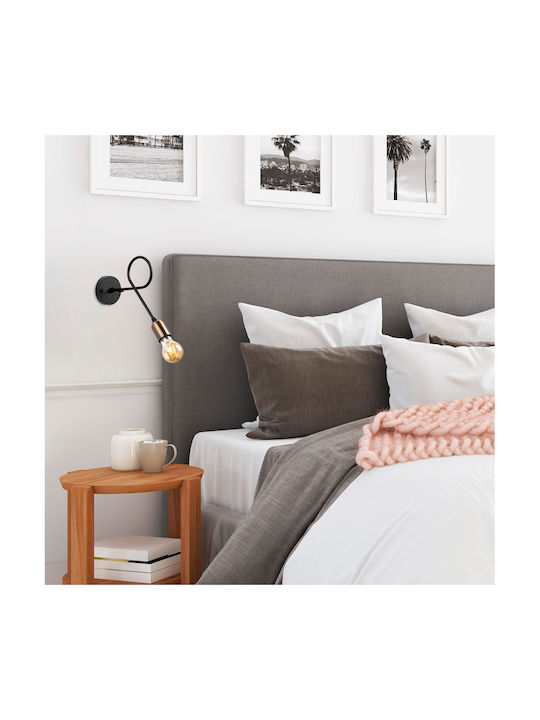 Opviq Vintage Lamp Wall with Socket E27 Black 12x12cm