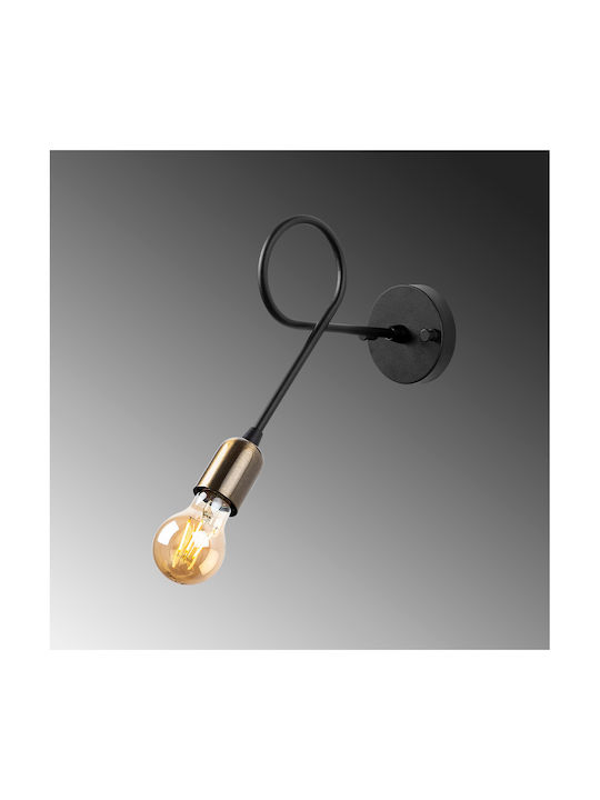 Opviq Vintage Lamp Wall with Socket E27 Black 12x12cm