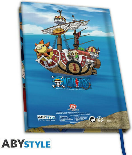 Abysse One Piece Σημειωματάριο A5 90 Φύλλων Ριγέ με Σκληρό Εξώφυλλο και Στυλοθήκη Πολύχρωμο