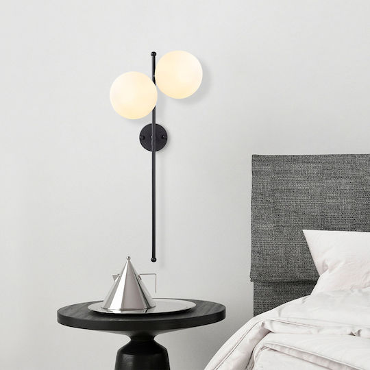 Opviq Modern Leuchte Wand mit Fassung E14 Schwarz 32x32x27cm