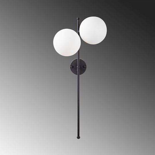 Opviq Modern Leuchte Wand mit Fassung E14 Schwarz 32x32x27cm