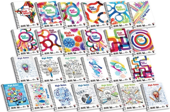 Skag High Notes No4 Notebook Spiral 60 Sheets A5 Ruled Multicolour (Μiscellaneous Designs)