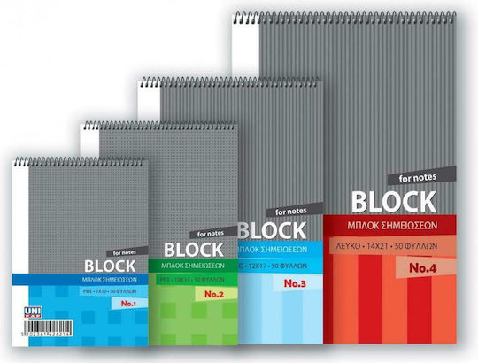 Uni Pap Uni Pap Notizblock A5 50 Blätter Geregelt Verschiedene Farben